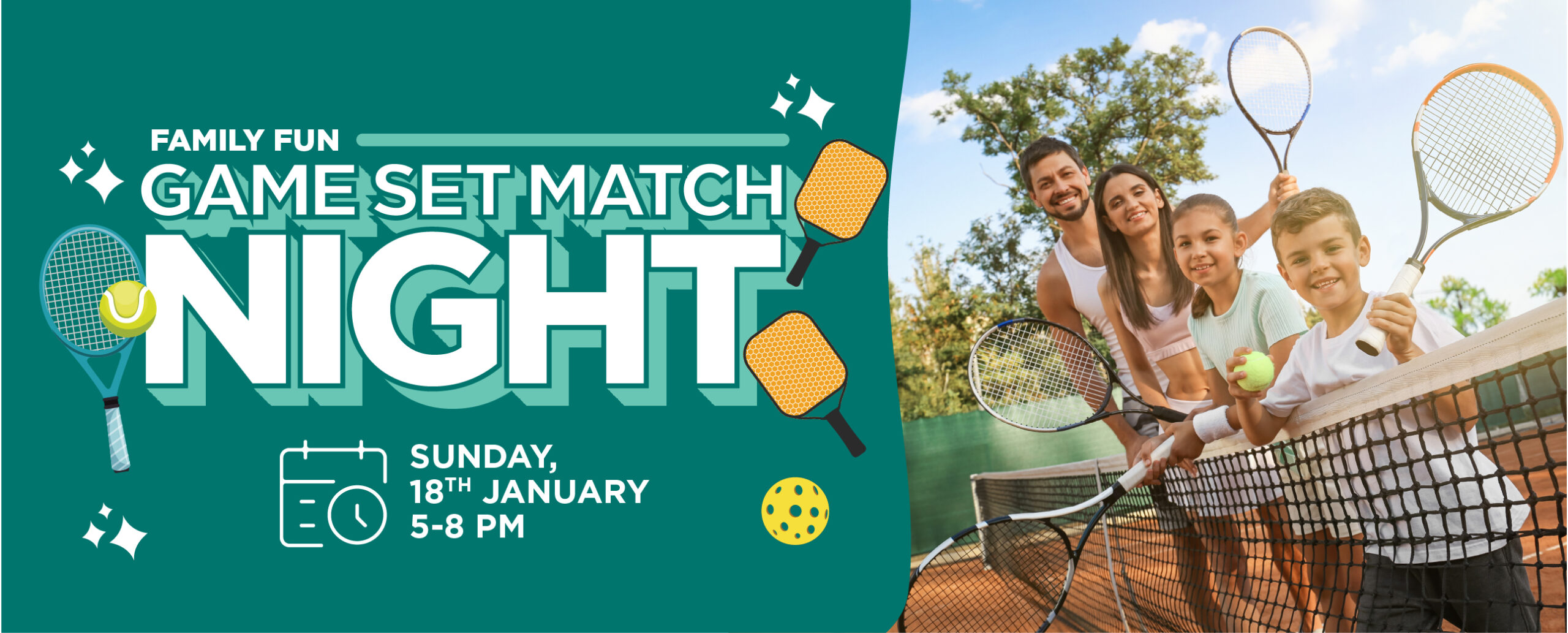 Game Set Match fun family-friendly tennis & pickleball event